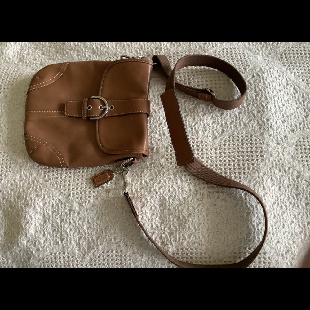 Coach brown leather crossbody purse
